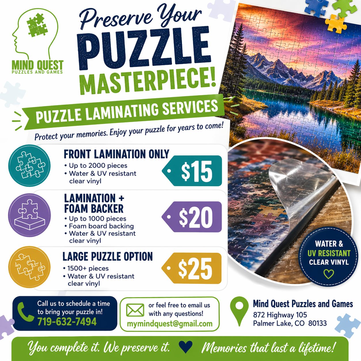 Preserve Your Puzzle Services - Laminating/Mounting Services