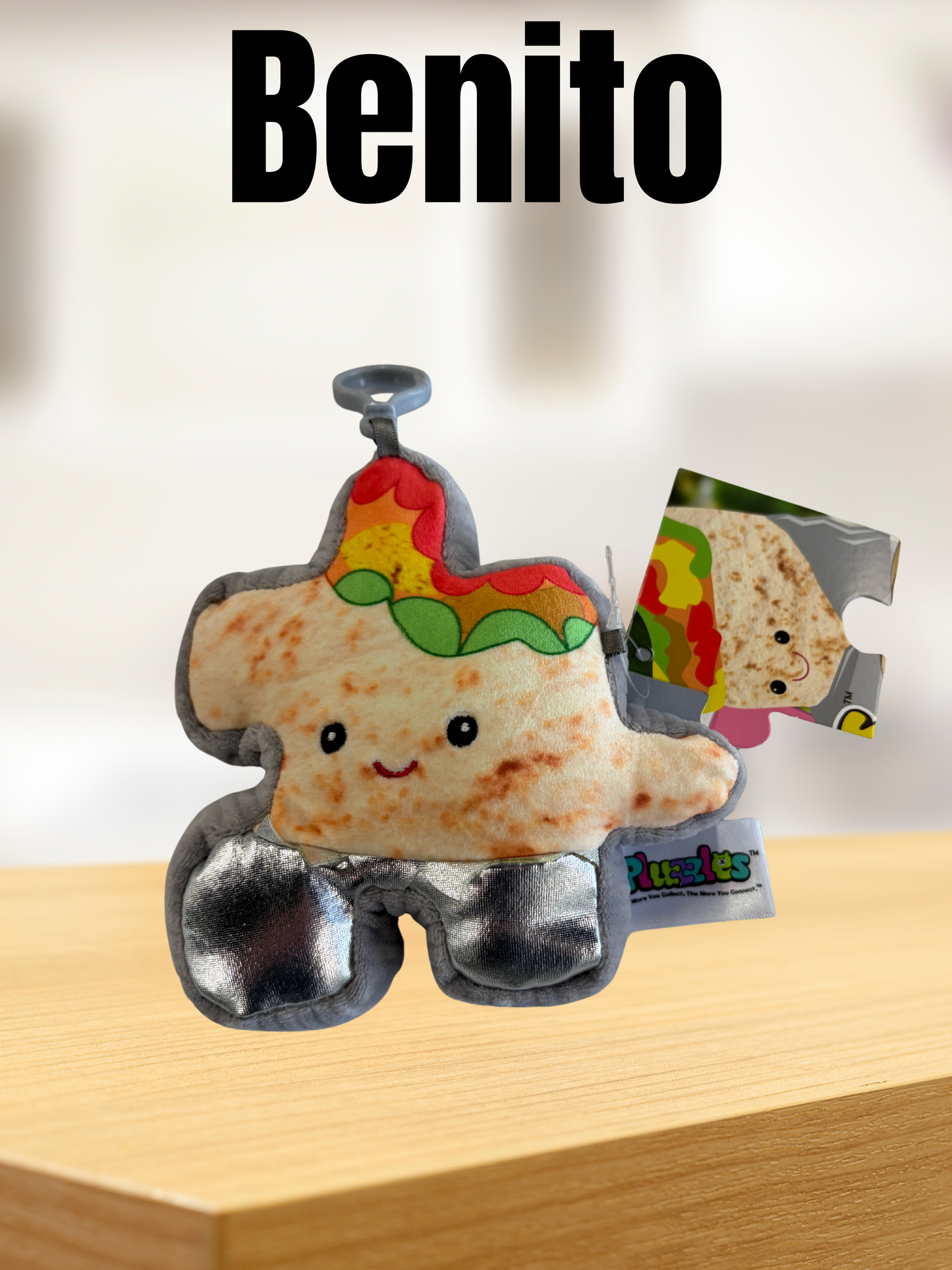 4" Burrito Pluzzle Plushie Keychain - New Foodie Collection