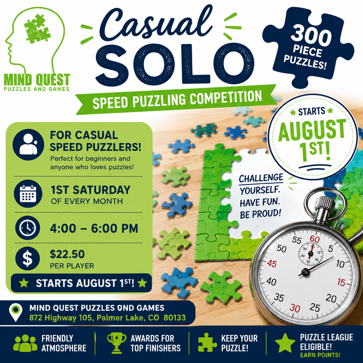 Casual Speed Puzzling Competition – Solo (300 Pieces)