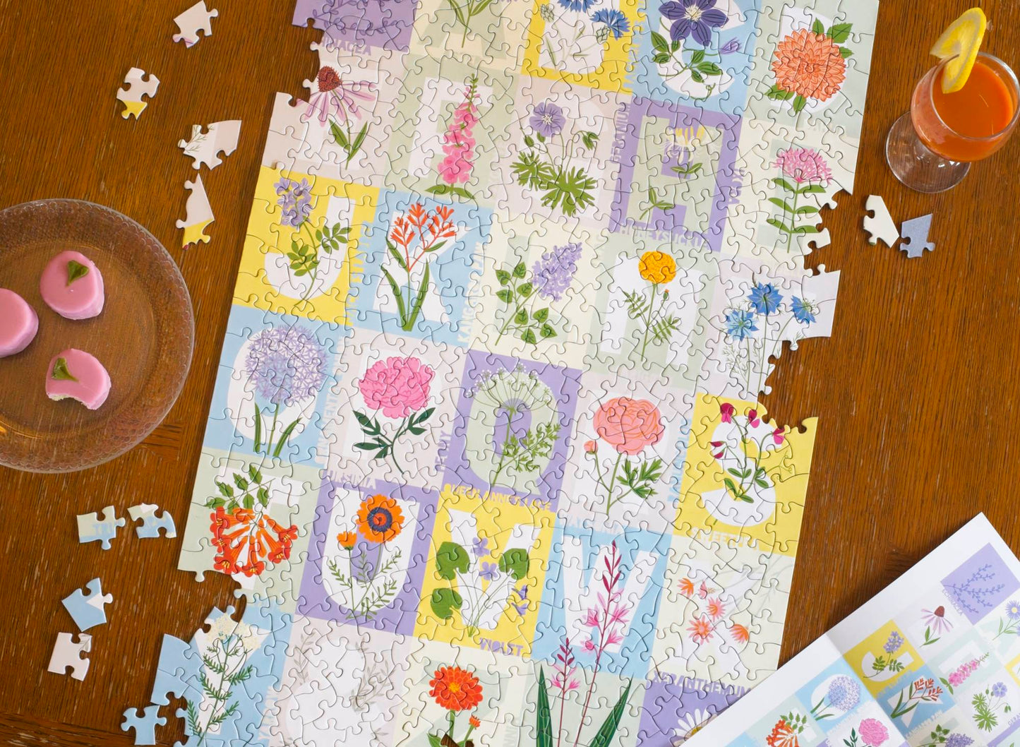 ABC Flowers Puzzle Artwork by Artist Lellobird (500 Pieces)