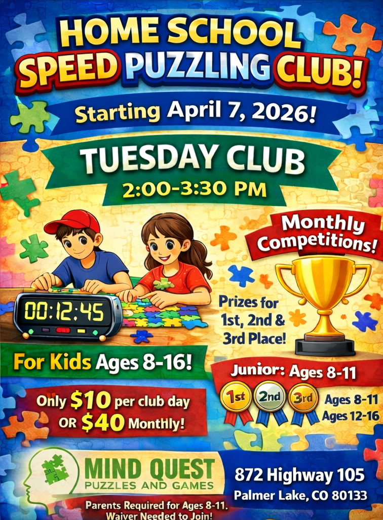 Tuesday Home School Speed Jigsaw Puzzling Club Registration - YOUTH