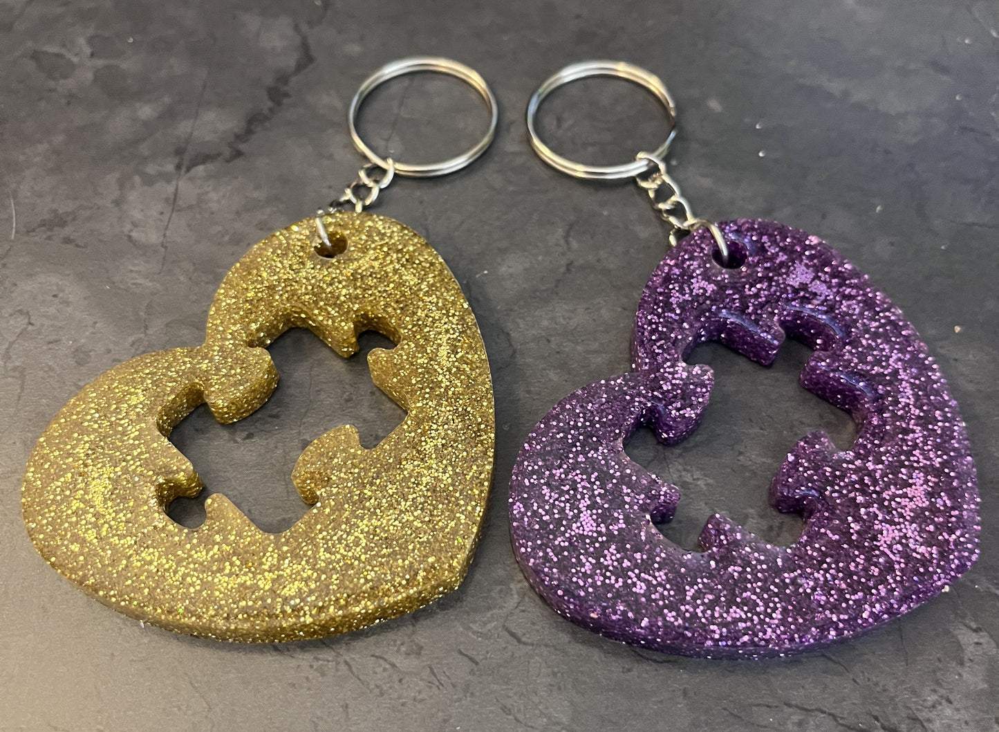 2 inch Puzzle Piece Resin Keychains - PICK A COLOR