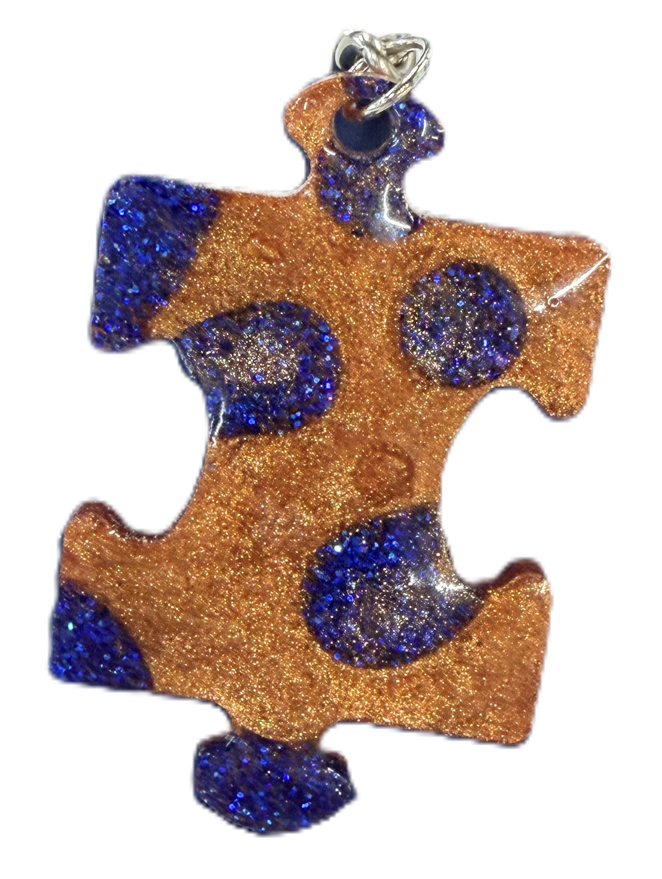Small 1/2 inch Puzzle Piece Resin Keychains