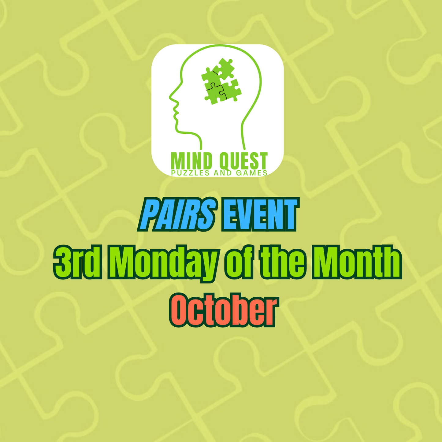 Pairs Speed PuzzlingEvent - Monument Jigsaw Madness - October 20th, 2025
