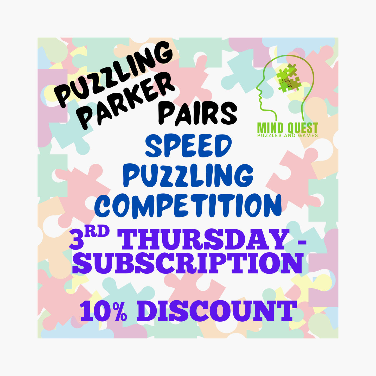Parker Pairs Speed Puzzling Event - Monthly Subscription