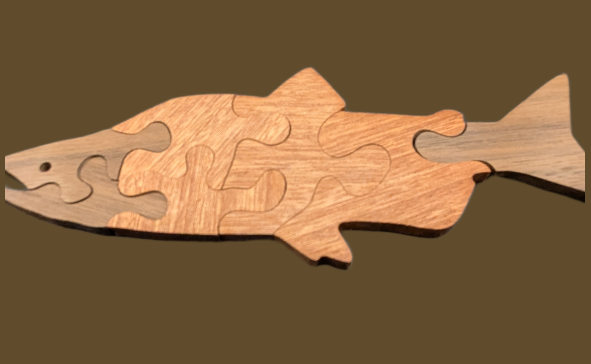 Small Salmon Wooden Shaped Puzzle - McIvering Wood