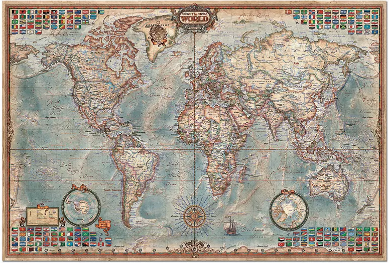 THE WORLD: Executive Map Puzzle - 4,000 pieces - Educa - University Games