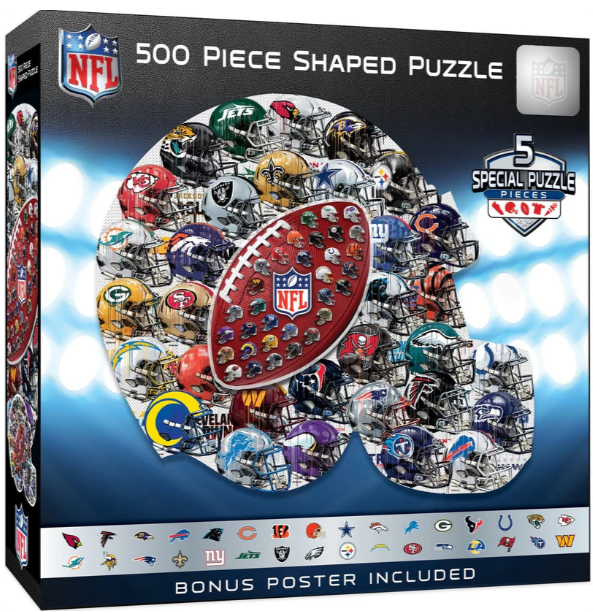Shapes - NFL Teams Drip Art Helmet Puzzle - Masterpieces