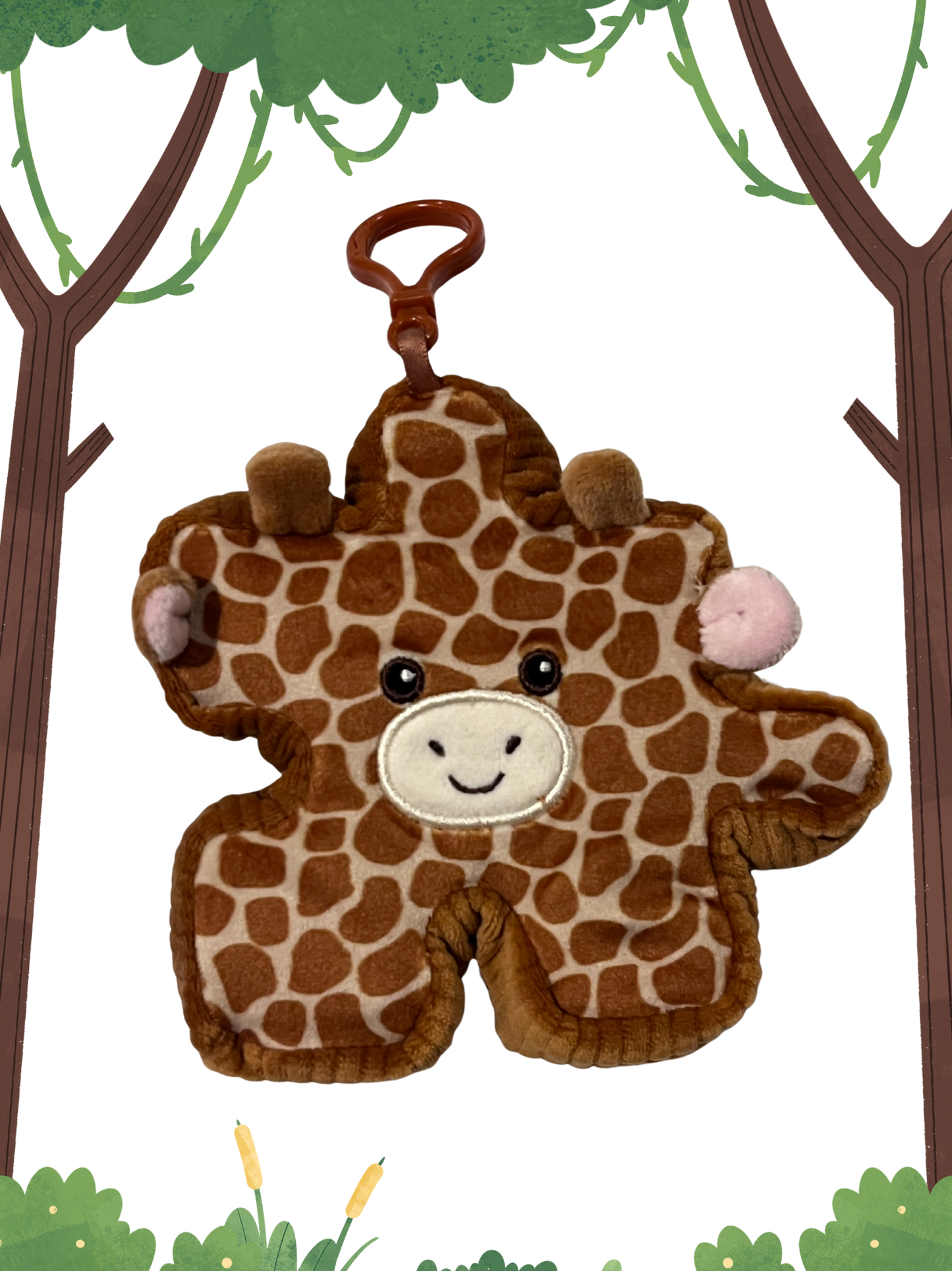 4" Giraffe Pluzzle Plushie Keychain - Jungle Collection