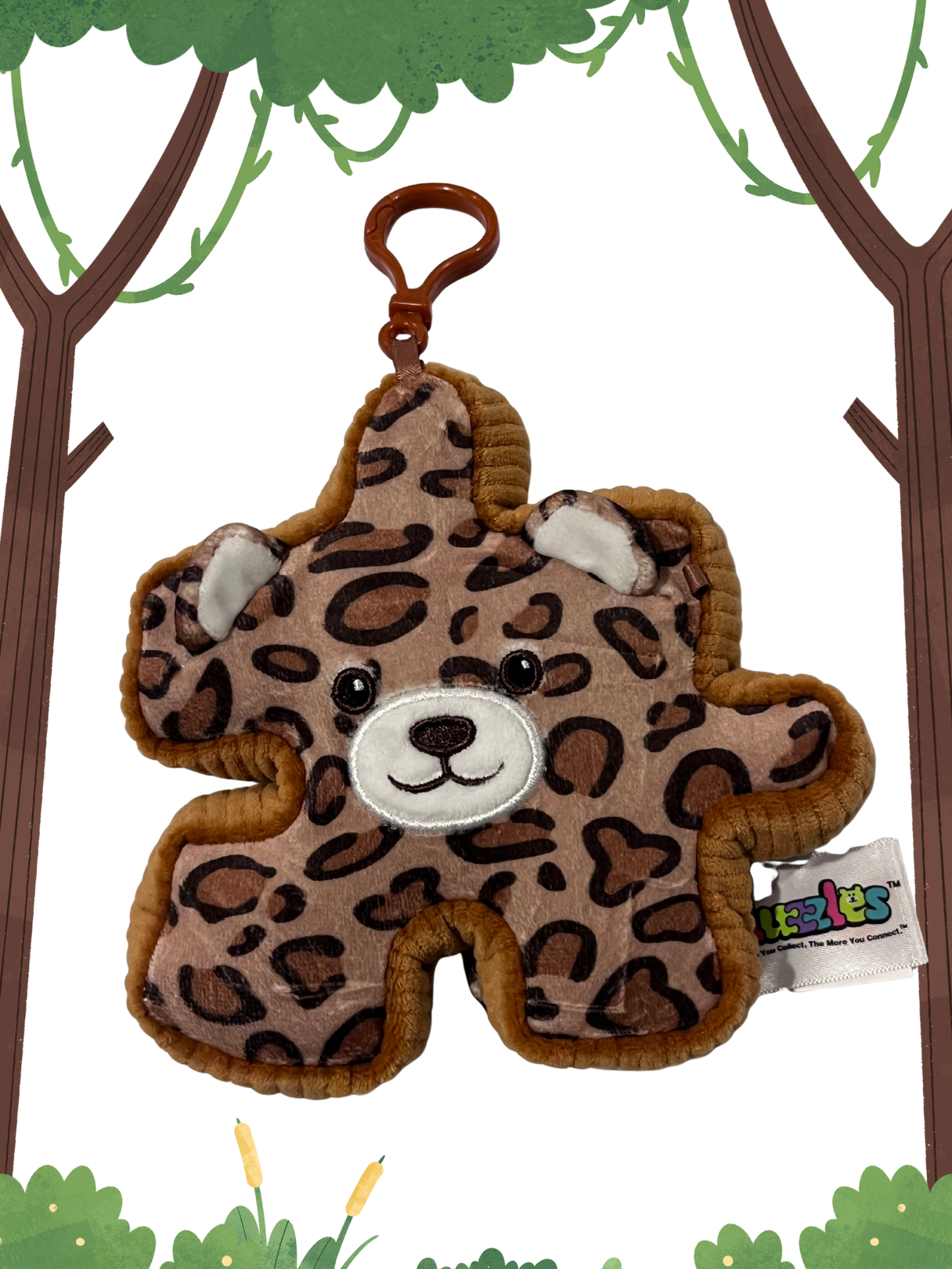 4" LEOPARD Pluzzle Plushie Keychain - Jungle Collection