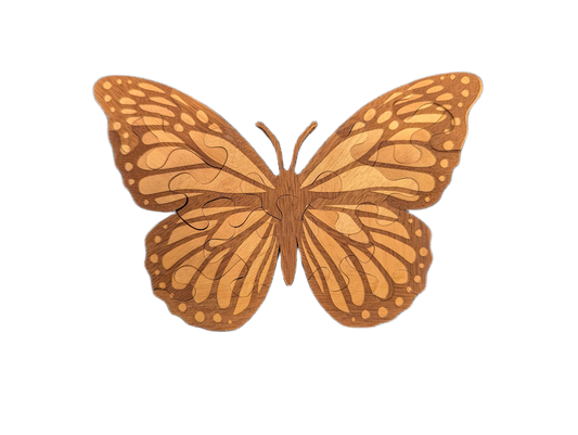 Small Monarch Butterfly Wooden Shaped Puzzle - McIvering Wood