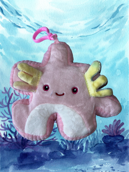 4" Axolotl Pluzzle Plushie Keychain - Sealife Collection