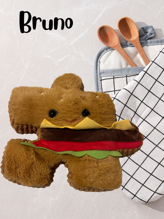 8.5" Cheeseburger Pluzzle Plushie - Foodie Collection