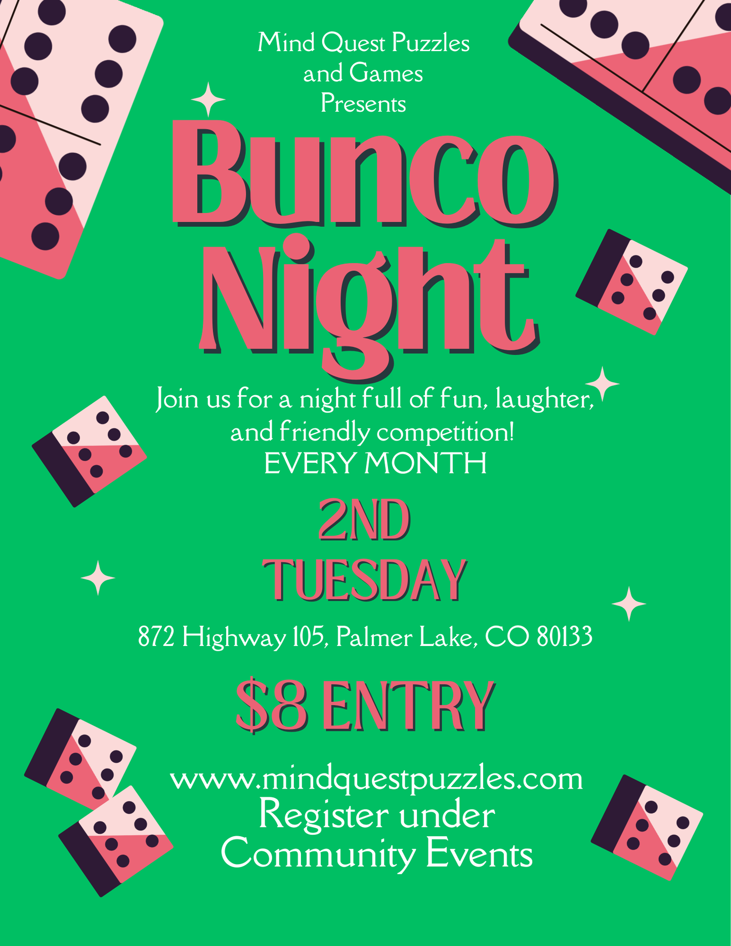 Bunco Game Night - 2nd Tuesday