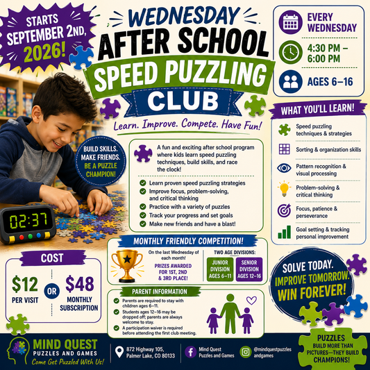 Wednesday After School Speed Jigsaw Puzzling Club Registration - YOUTH