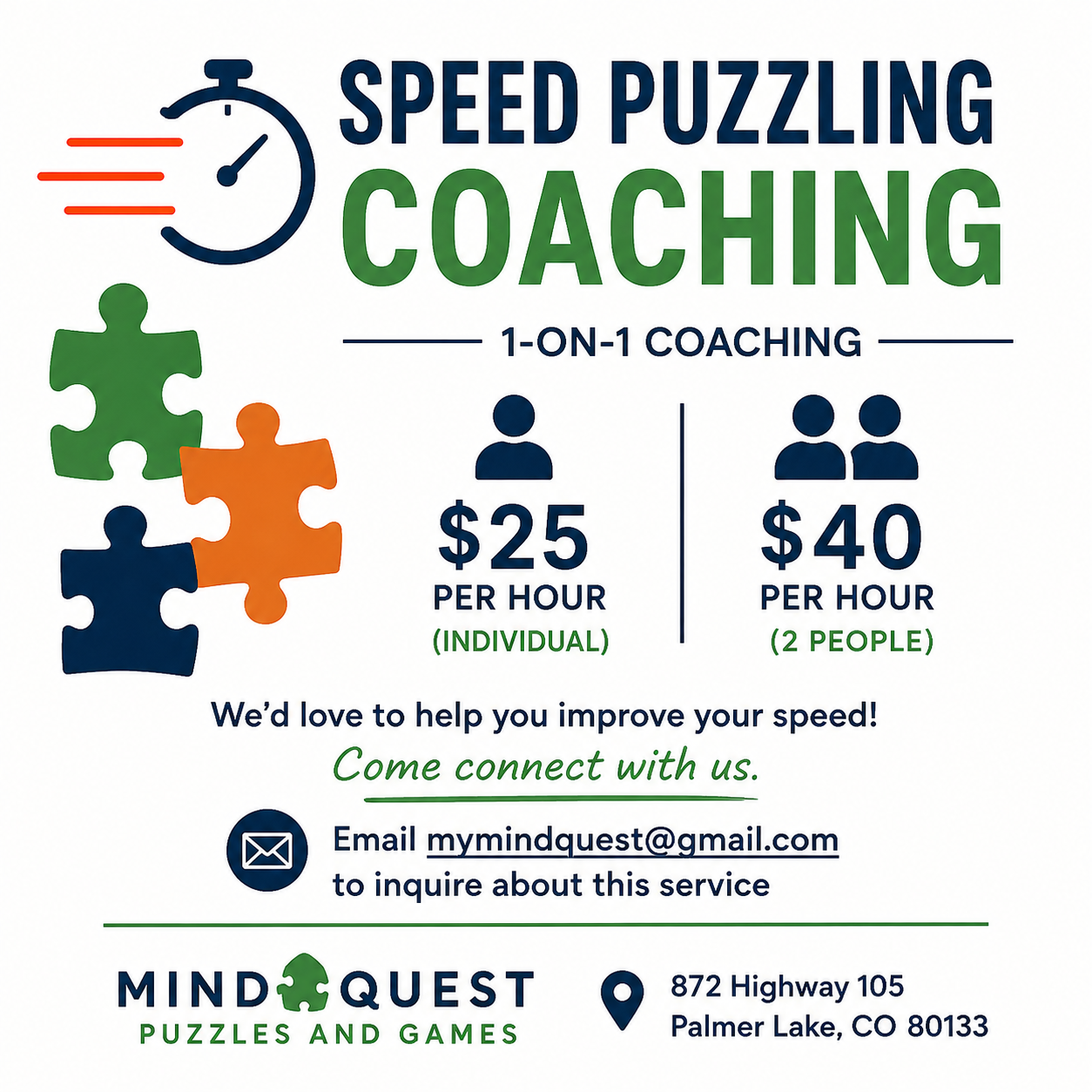 One on One Speed Puzzling Coaching Sessions