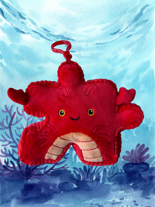 4" Crab Pluzzle Plushie Keychain - Sealife Collection