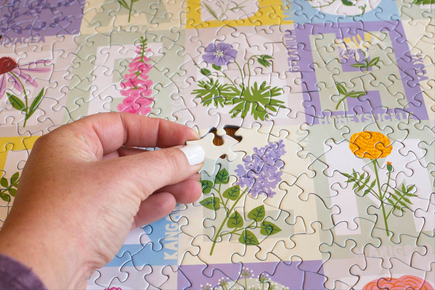 ABC Flowers Puzzle Artwork by Artist Lellobird (500 Pieces)