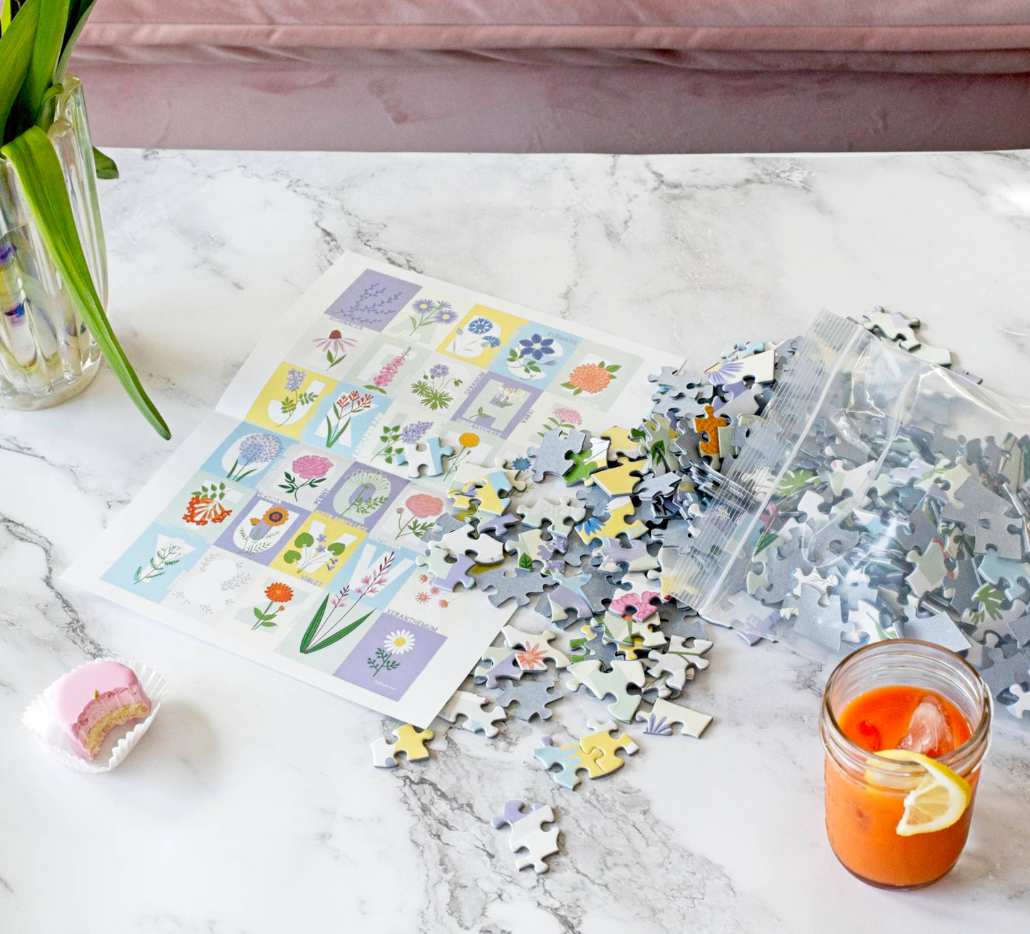 ABC Flowers Puzzle Artwork by Artist Lellobird (500 Pieces)