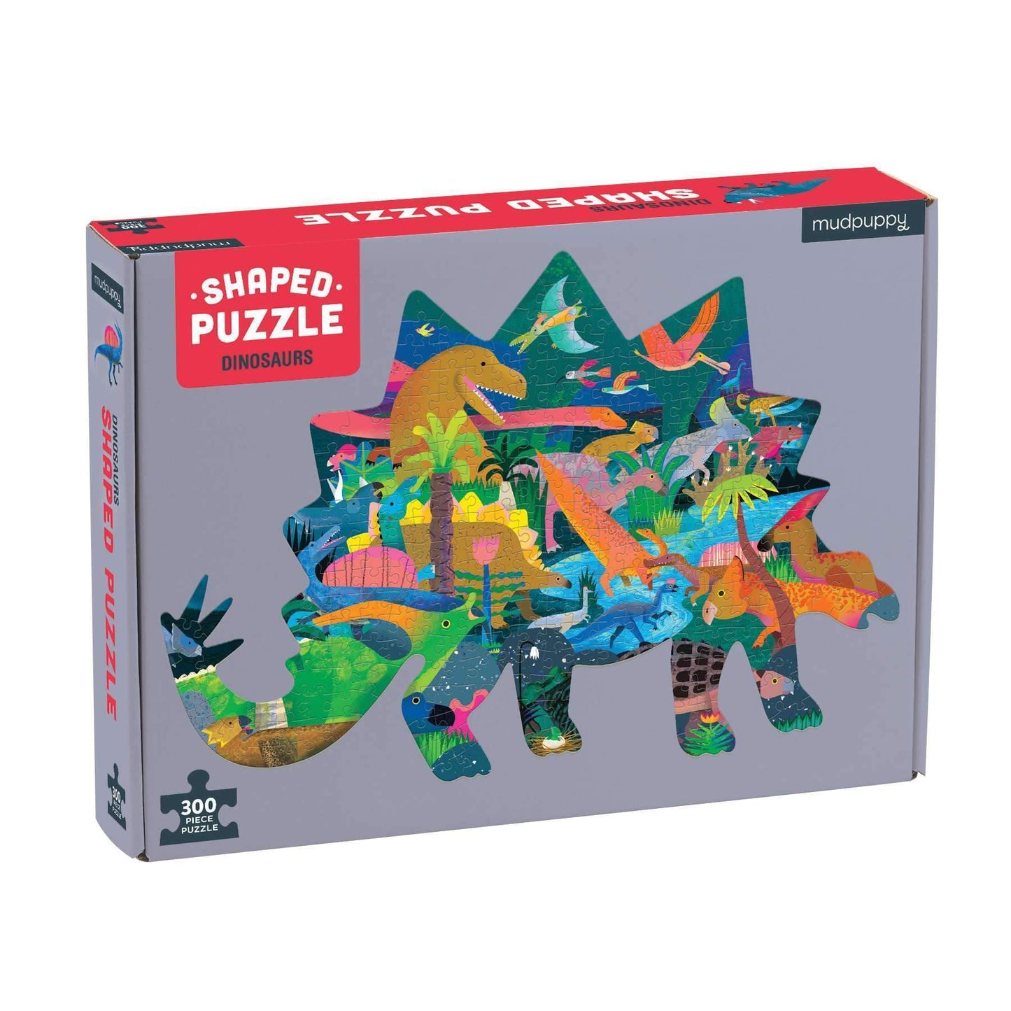 Dinosaurs 300 Piece Shaped Jigsaw Puzzle Mudpuppy