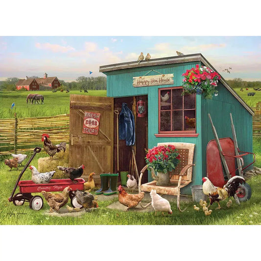 Happy Hens 35 Piece Tray Jigsaw Puzzle Cobble Hill