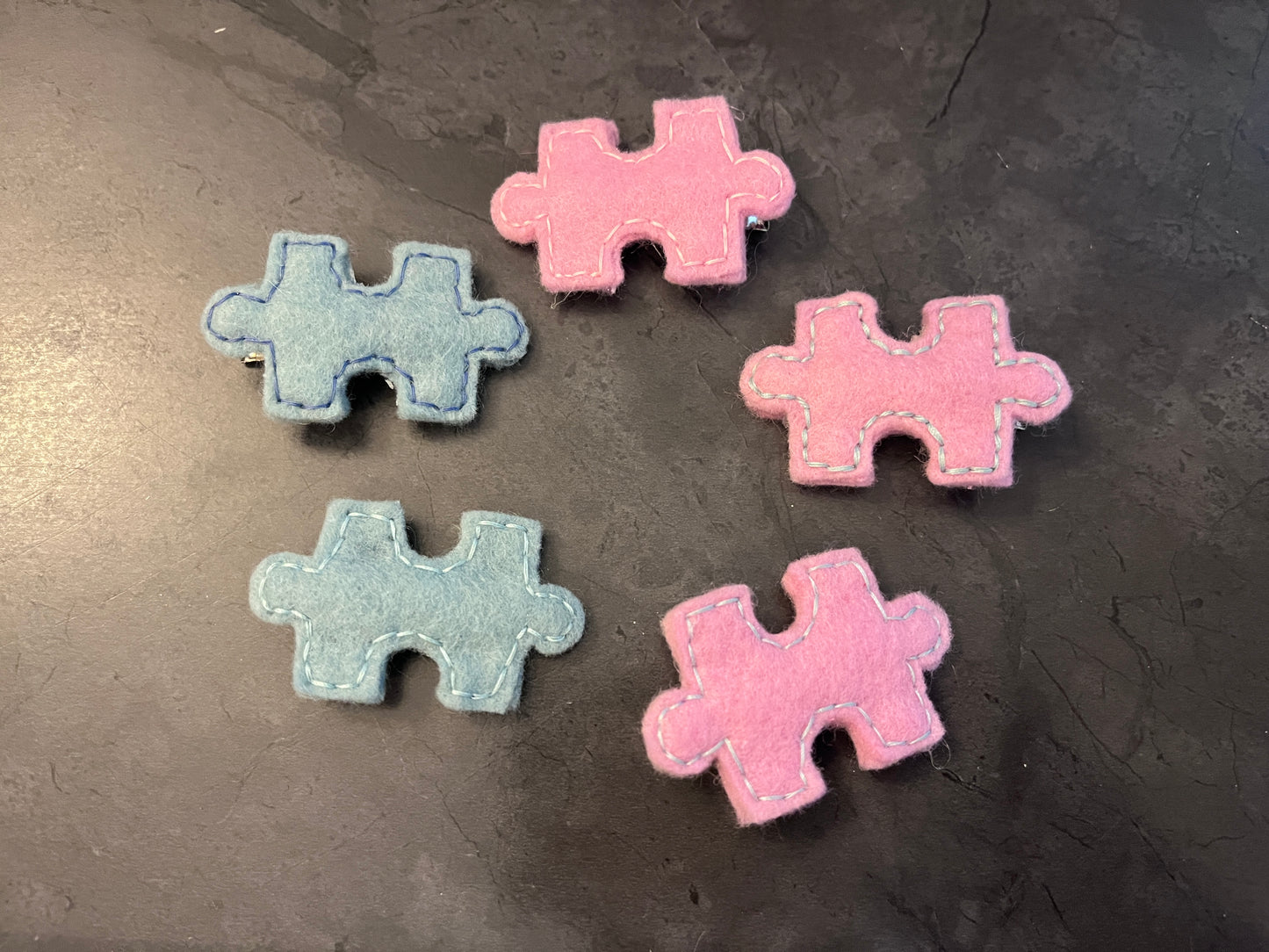 Puzzle Piece Hair Clips