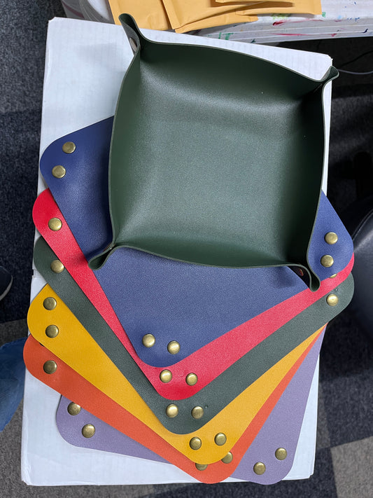 Puzzle Piece Leather sorting trays/dice holders - Assorted Colors