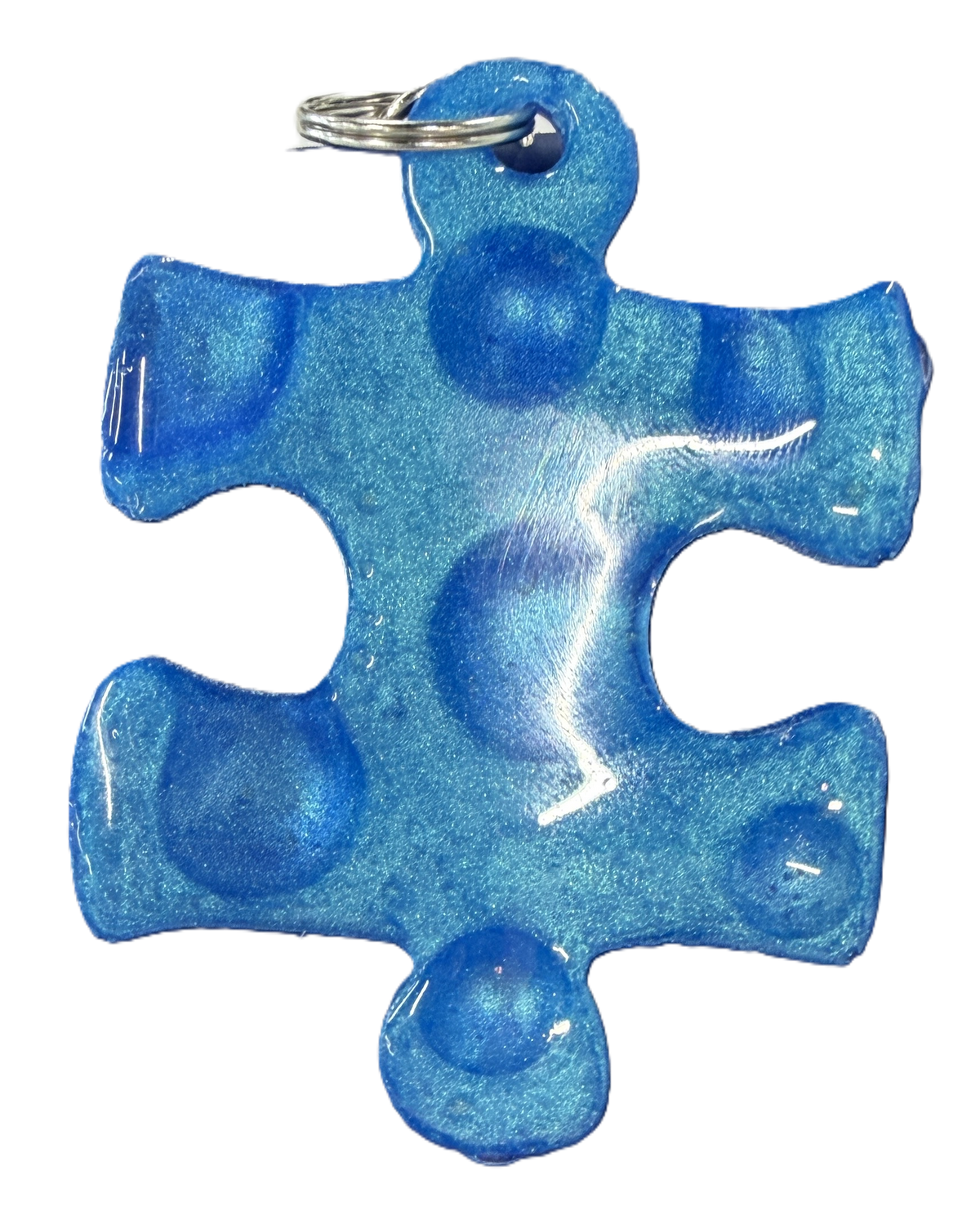 2 inch Puzzle Piece Resin Keychains - PICK A COLOR