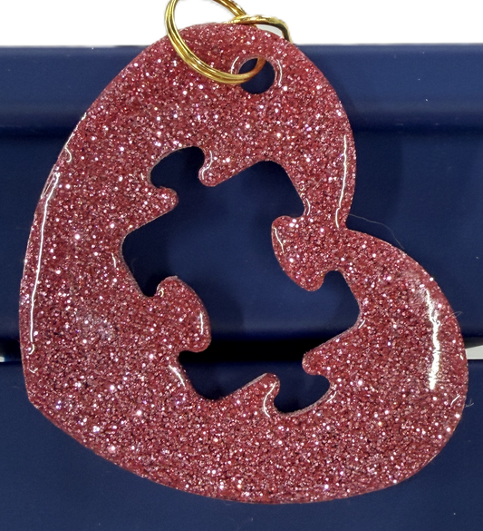 2 inch Puzzle Piece Resin Keychains - PICK A COLOR