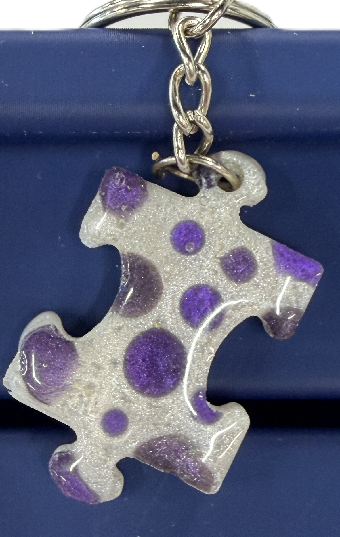 Small 1/2 inch Puzzle Piece Resin Keychains