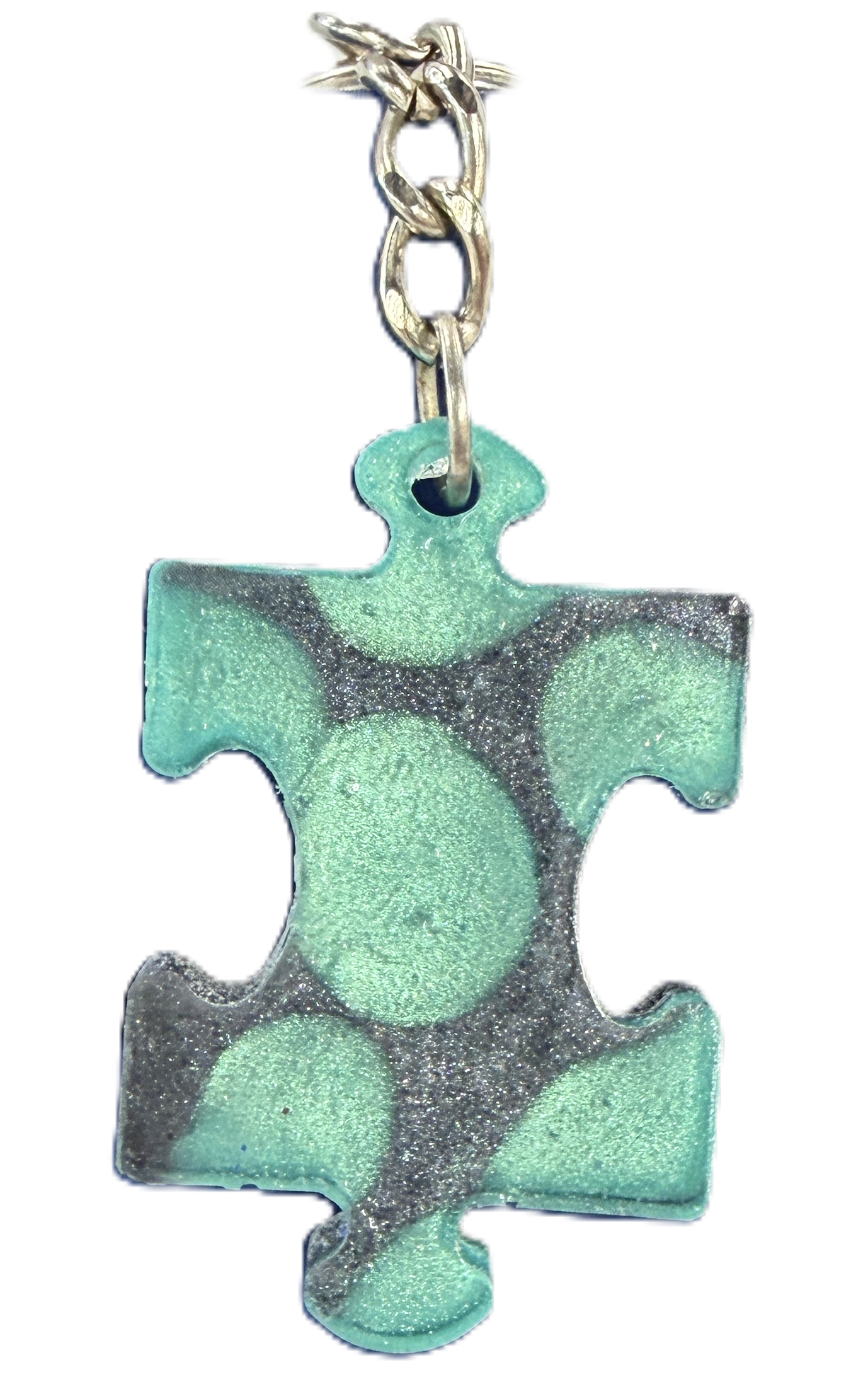 Small 1/2 inch Puzzle Piece Resin Keychains
