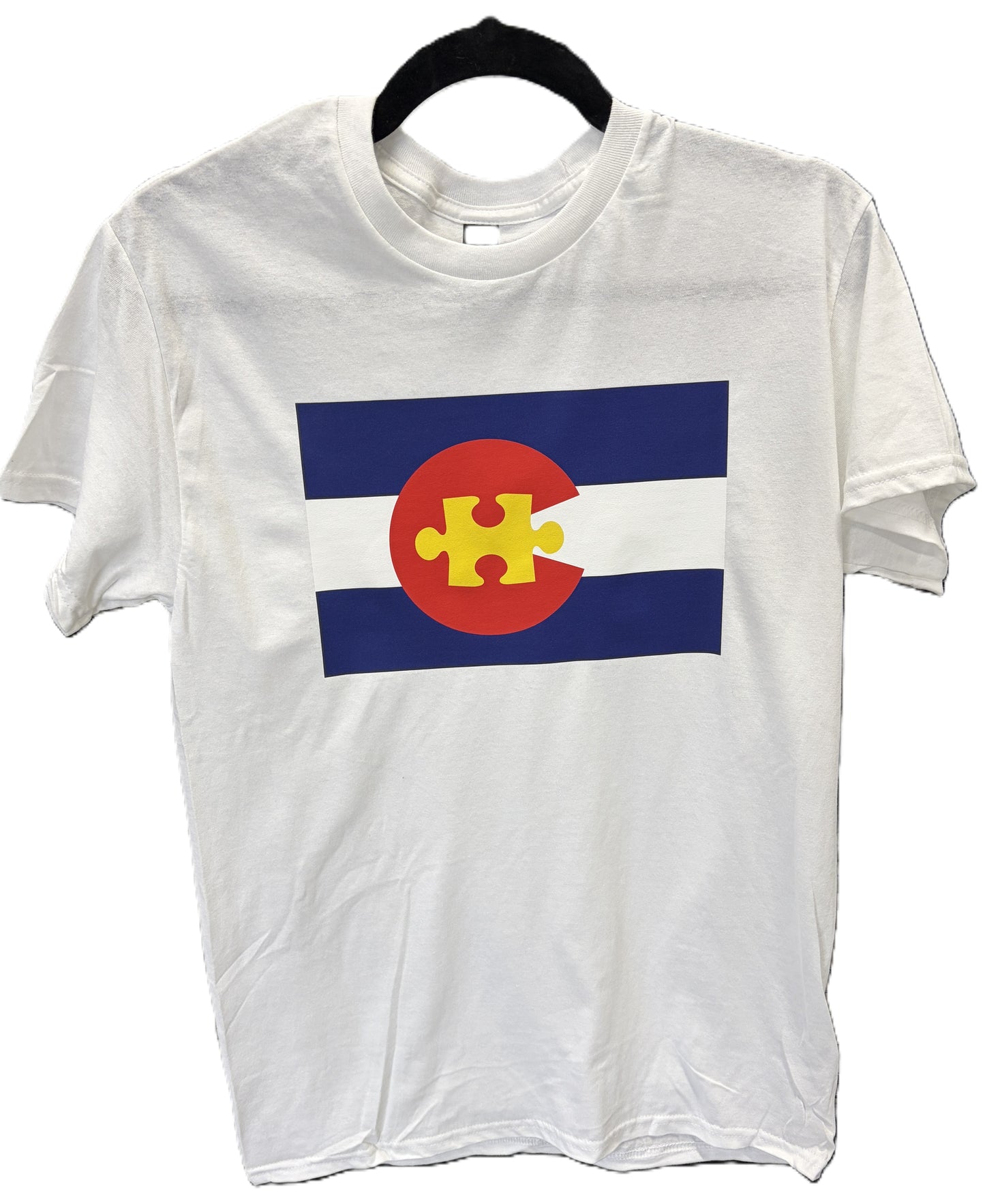 Colorado Puzzle Flag - Unisex T-Shirt - White