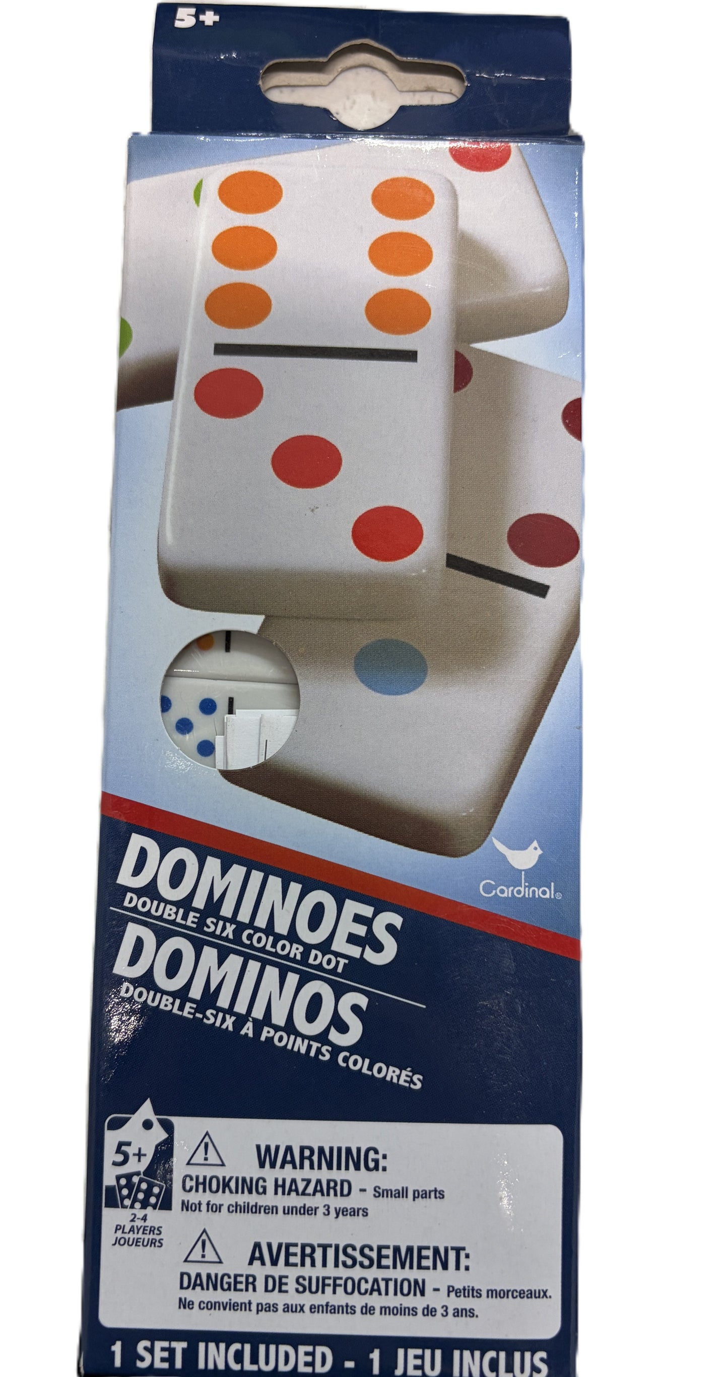 Cardinal 28 Piece Dominoes Double Six Color Dot Tiles Dominos Game