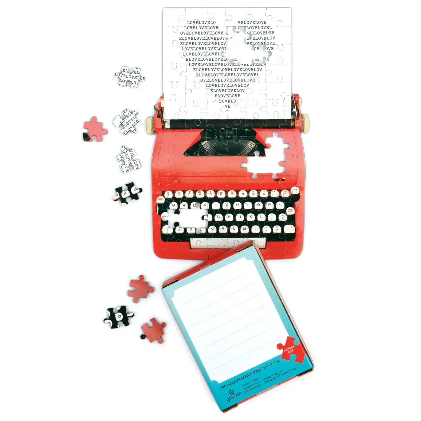 Just My Type 100 Piece Mini Shaped Jigsaw Puzzle Galison