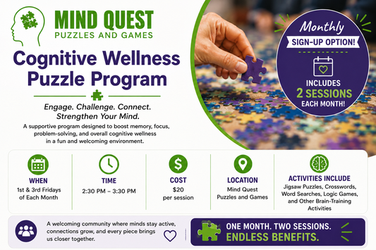 Puzzle Therapy Program - Brain Wellness Through Cognitive Engagement - PM MONTHLY SESSION SIGN UP