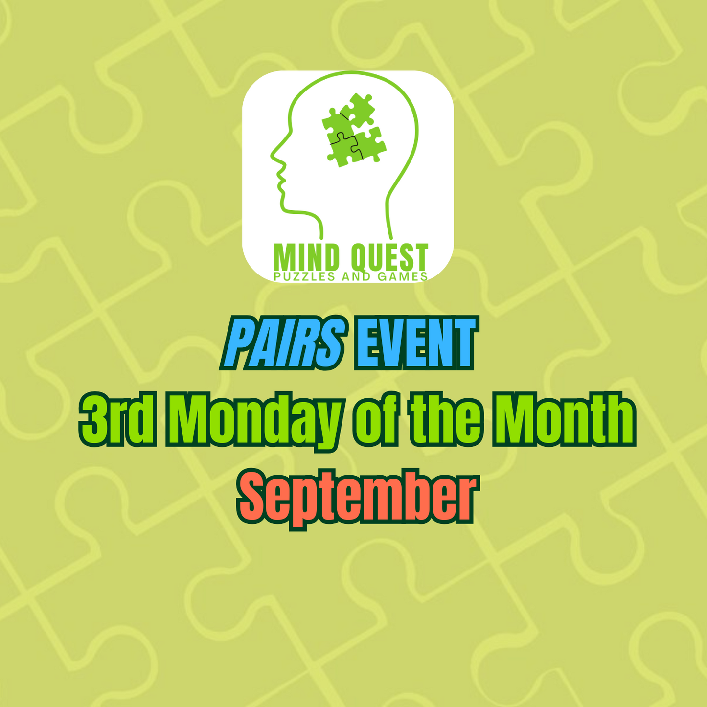 Pairs Speed Puzzling Event - Monument Jigsaw Madness - September 15th, 2025
