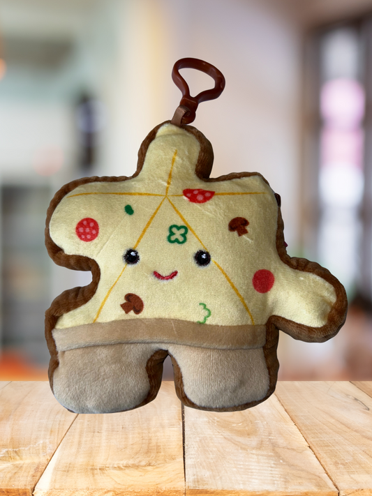 4" Pizza Pluzzle Plushie Keychain - Foodie Collection
