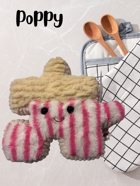 8.5" Popcorn Pluzzle Plushie - Foodie Collection