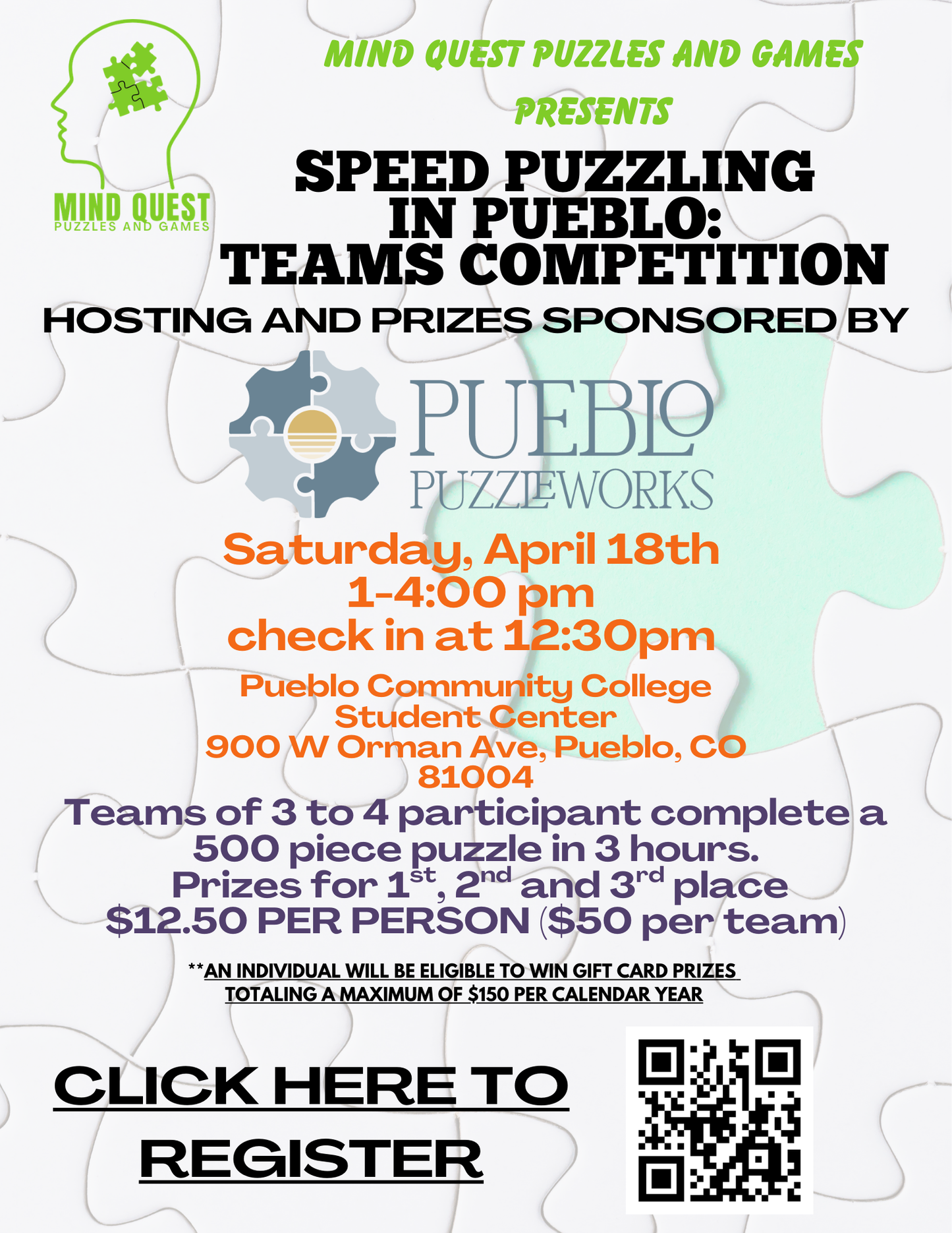 TEAM Speed Puzzling Event - Pueblo Competition - April 18th, 2026