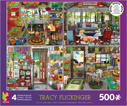 4 in 1 puzzles - Tracy Flickinger - 500 piece puzzle assortment - Ceaco