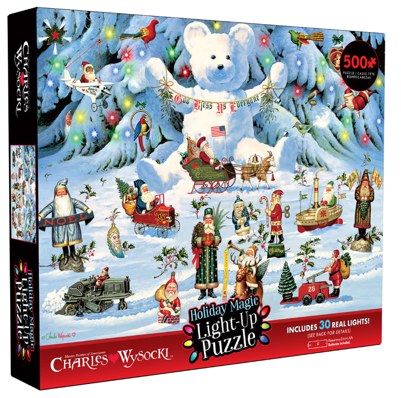 Holiday Magic Light Up Puzzle - Jingle Bell Teddy & Friends - Buffalo