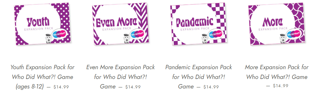 Who Did What?! - Group Card Game Expansion Packs