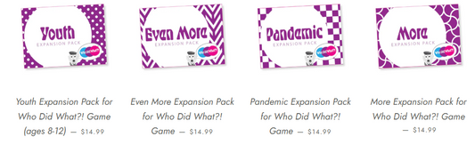 Who Did What?! - Group Card Game Expansion Packs