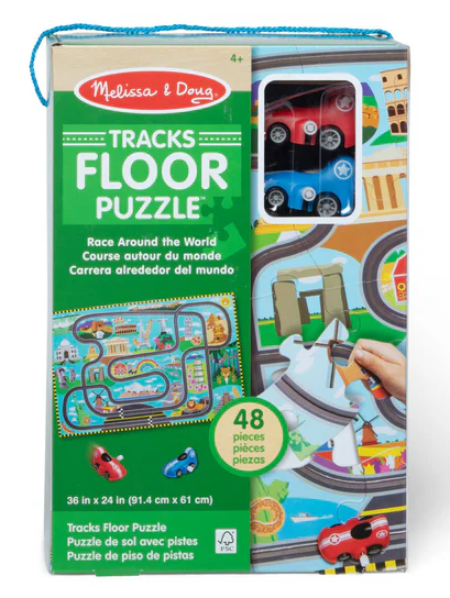 Race Around the World Tracks Floor Puzzle - Melissa & Doug