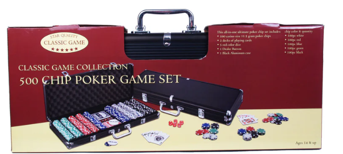 500 Chip Poker Game Set in Black Aluminum - Are You Game?