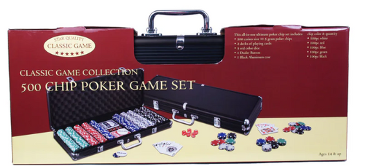 500 Chip Poker Game Set in Black Aluminum - Are You Game?