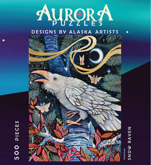 Snow Raven - 500 Pieces - Aurora Puzzles