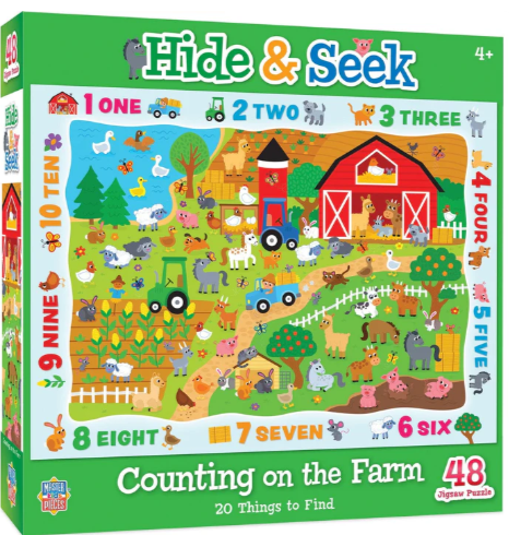 Hide & Seek - Counting on the Farm - 48 pieces - MasterPieces
