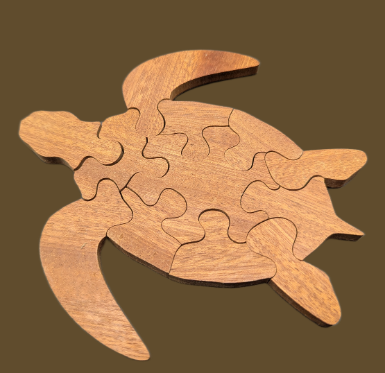 Small Sea Turtle Wooden Shaped Puzzle - McIvering Wood