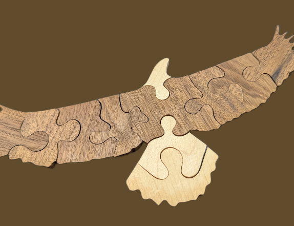 Small Bald Eagle Wooden Shaped Puzzle - McIvering Wood
